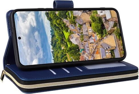 Asuwish Phone Case for Samsung Galaxy S22 5G Cover with Tempered Glass Screen Protector and Zipper Wallet Card Holder Slot Stand Flip Mobile Cell Accessories S 22 22S 4G G5 6.1 inch Women Rose Gold in Saudi Arabia