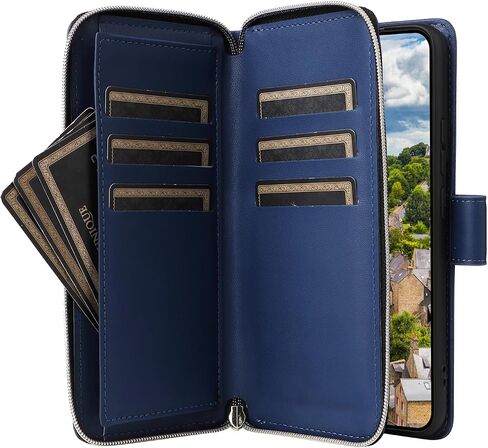Asuwish Phone Case for Samsung Galaxy S22 5G Cover with Tempered Glass Screen Protector and Zipper Wallet Card Holder Slot Stand Flip Mobile Cell Accessories S 22 22S 4G G5 6.1 inch Women Rose Gold in Saudi Arabia
