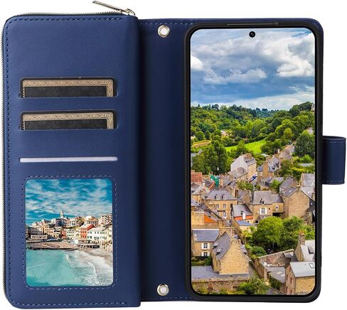 Asuwish Phone Case for Samsung Galaxy S22 5G Cover with Tempered Glass Screen Protector and Zipper Wallet Card Holder Slot Stand Flip Mobile Cell Accessories S 22 22S 4G G5 6.1 inch Women Rose Gold in Saudi Arabia
