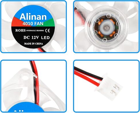 Alinan 6pcs 4010 12V Sleeve Bearing Brushless Cooling Fan 40 * 40 * 10MM with 2PIN Terninal 3D Printer Cooling Fan Computer Fan in Saudi Arabia