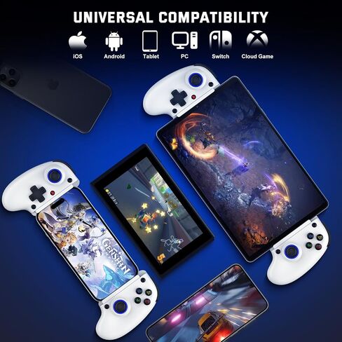 Koiiko Mobile Cloud Gaming Controller for iPhone 16/15/14, iPad, Tablet, Android/PC/Switch1/2 Gamepad Joystick with Turbo, Streaming on PS/Xbox/PC, Hall Trigger Black in Kuwait