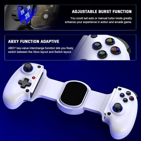 Koiiko Mobile Cloud Gaming Controller for iPhone 16/15/14, iPad, Tablet, Android/PC/Switch1/2 Gamepad Joystick with Turbo, Streaming on PS/Xbox/PC, Hall Trigger Black in Kuwait