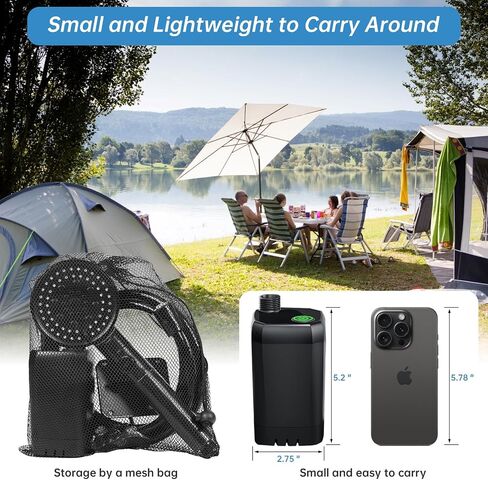 AlpsWolf Portable Shower for Camping, 6000mAh Rechargeable Camping Shower with Digital Power & Temperature Display, Portable Shower for Camping, Beach, Hiking, Outdoor Travelling, Pet Cleaning in Saudi Arabia