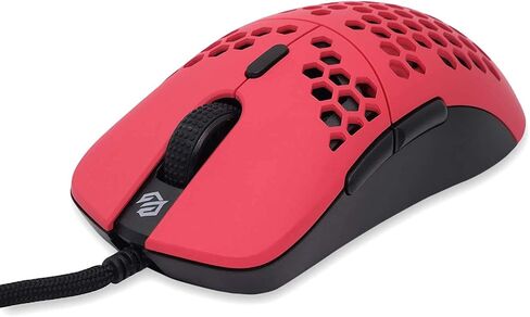 G-Wolves Gwolves Hati HTM Ultra Lightweight Honeycomb Design Wired Gaming Mouse 3360 Sensor - PTFE Skates - 6 Buttons - Only 61G (Faze Red) (Renewed) in Saudi Arabia