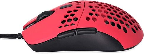 G-Wolves Gwolves Hati HTM Ultra Lightweight Honeycomb Design Wired Gaming Mouse 3360 Sensor - PTFE Skates - 6 Buttons - Only 61G (Faze Red) (Renewed) in Saudi Arabia