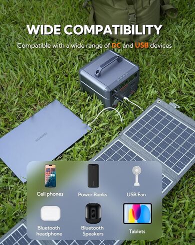 30W Foldable Solar Panel Portable Solar Charger with PD USB-C 30W USB-A 18W max Output, Backpacking Solar Panel for Camping, Ultra Compact Solar Panels for Hiking, Trip, Outdoor Activities in Saudi Arabia