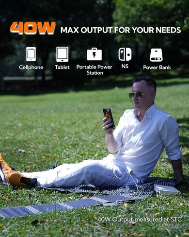 30W Foldable Solar Panel Portable Solar Charger with PD USB-C 30W USB-A 18W max Output, Backpacking Solar Panel for Camping, Ultra Compact Solar Panels for Hiking, Trip, Outdoor Activities in Saudi Arabia