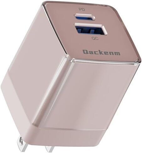30W USB C Charger Block, GaN Nano Fast Charger, 2 Port Compact Charger with Foldable Plug for iPhone 16/16 Plus/16 Pro/16 Pro Max, 15/14/13 Series, Pixel, Galaxy, iPad/iPad Mini and More Grey Qackenm in Saudi Arabia
