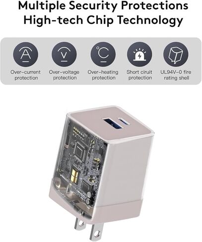 30W USB C Charger Block, GaN Nano Fast Charger, 2 Port Compact Charger with Foldable Plug for iPhone 16/16 Plus/16 Pro/16 Pro Max, 15/14/13 Series, Pixel, Galaxy, iPad/iPad Mini and More Grey Qackenm in Saudi Arabia