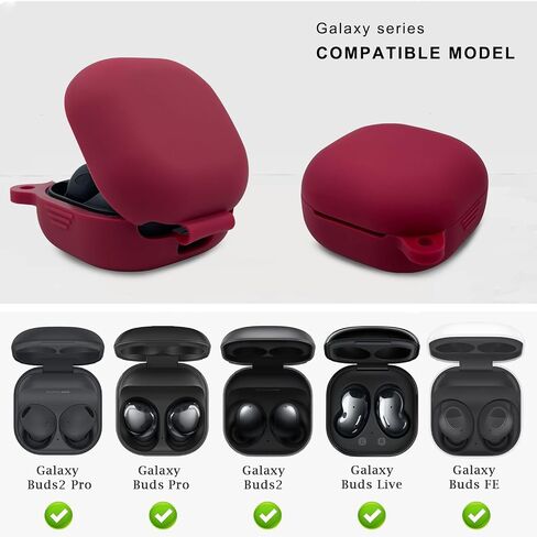 Silicone Case for Samsung Galaxy Buds 2 Pro/Galaxy Buds 2 Case/Galaxy Buds Pro 2 Case/Galaxy Buds Pro Case/Galaxy Buds FE Case/Galaxy Buds Live Case with Cleaner Kit (Black) in Saudi Arabia