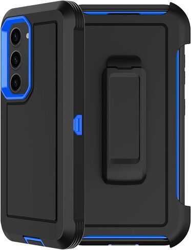 RubCase for Samsung Galaxy S23 Case with 2X Screen Protector, Dual Layer Bumper Cover with Belt Clip Holster & Kickstand, Full Body Heavy Duty Shockproof Phone Case for Galaxy S23 (Black) in Saudi Arabia