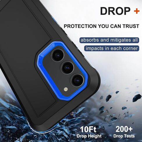 RubCase for Samsung Galaxy S23 Case with 2X Screen Protector, Dual Layer Bumper Cover with Belt Clip Holster & Kickstand, Full Body Heavy Duty Shockproof Phone Case for Galaxy S23 (Black) in Saudi Arabia