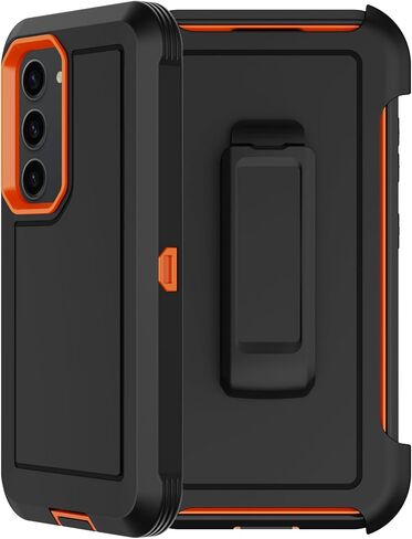 RubCase for Samsung Galaxy S23 Case with 2X Screen Protector, Dual Layer Bumper Cover with Belt Clip Holster & Kickstand, Full Body Heavy Duty Shockproof Phone Case for Galaxy S23 (Black) in Saudi Arabia