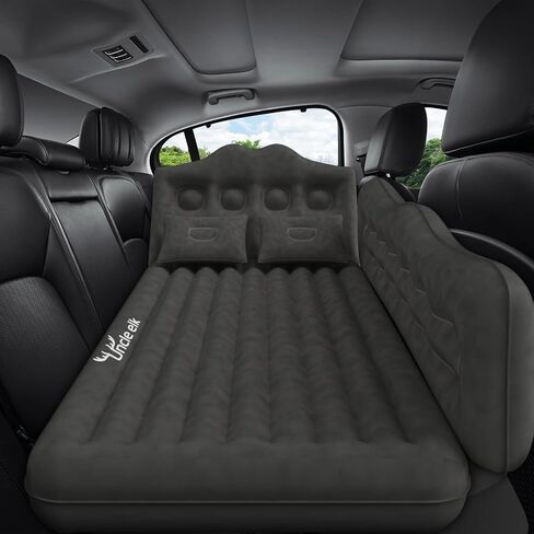 SUV Air Mattress: Inflatable Car Air Mattress for Camping, Flocking Car Bed with Air Pump & 2 Pillows, Portable Sleeping Pad Mattress for Home Car Travel Camping Orange in Saudi Arabia