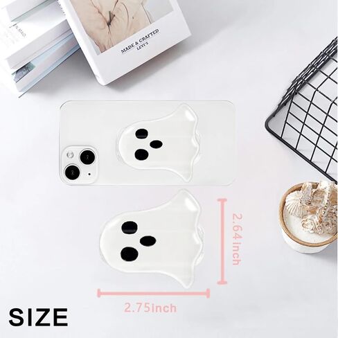 Phone Grip Cute 2D Ghost Shape Collapsible Expandable, Halloween Decorations Smartphone Tablet Cell Phone Grip Stand Holder in Saudi Arabia