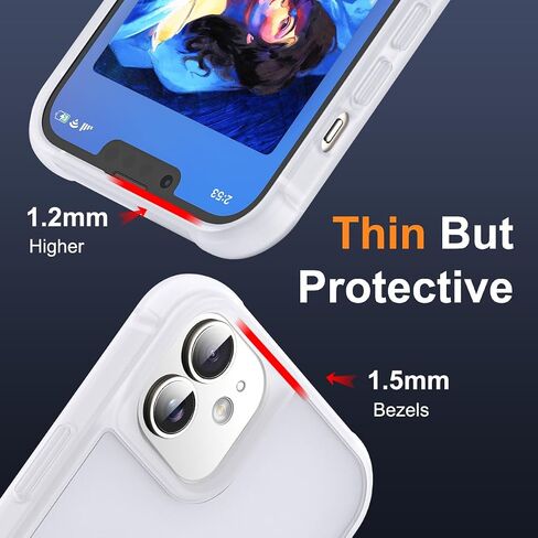 متوافق مع حالة iPhone 16 Pro مع حالة شفافة من الدرجة العسكرية من الدرجة العسكرية غير المرئية لـ iPhone 16 Pro 6.3 "[متوافق مع MAG-Safe] [شعور كبير قبضة] ، أزرق in Kuwait