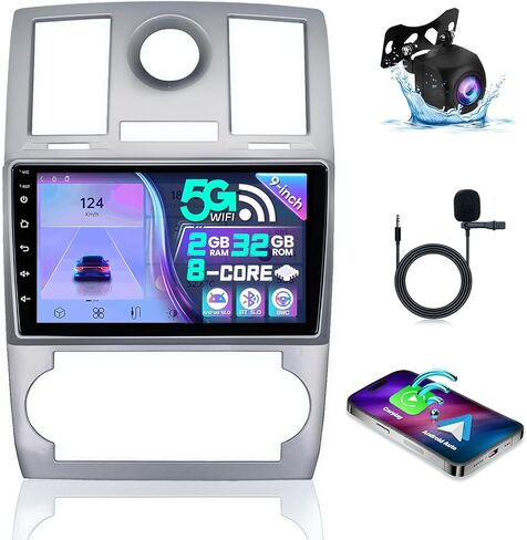 8 Core Car Stereo Radio for Chrysler 300C 2005-2010 5Ghz WiFi 9 Inch Touch Screen with Wireless Carplay Android Auto BT 48 EQ DSP GPS Navigation Mirror Link Backup Camera 4+32 G in Saudi Arabia