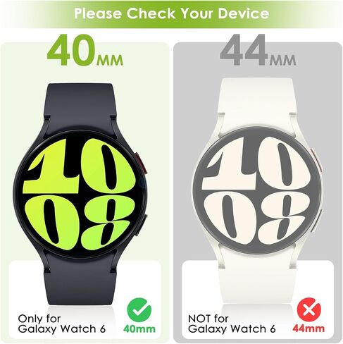 EWUONU [4+4Pack Galaxy Watch 6 Screen Protector Case 44mm 2023, Anti-Fog Tempered Glass Film and Hard PC Bumper Case Cover for Samsung Galaxy Watch 6 44mm in Saudi Arabia