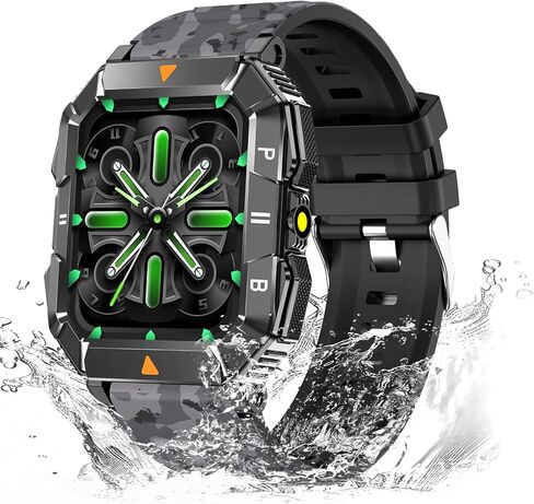 Military Smart Watch for Men (Answer/Make Call), Fitness Smart Watch with Flashlight for Android and iPhone, Waterproof Fitness Tracker with Blood Oxygen/Heart Rate/Sleep/110+ Sport Modes in Saudi Arabia