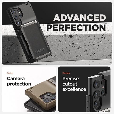 VRS DESIGN Damda Glide Pro Card Holder Case for Galaxy S25 Ultra (2025), Sturdy Semi Auto Card Slot Wallet [4 Cards] Case Designed for S25Ultra (2025) Matte Black in Saudi Arabia