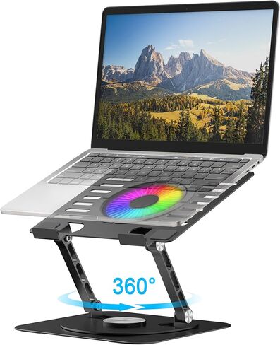 Adjustable Laptop Stand,Ergonomic Foldable Notebook Computer Holder.Compatible with MacBook iPad Dell HP Lenovo ThinkPad Acer ASUS Samsung and More 10-17" Laptops Tablets,Black in Kuwait