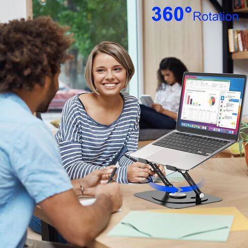 Adjustable Laptop Stand,Ergonomic Foldable Notebook Computer Holder.Compatible with MacBook iPad Dell HP Lenovo ThinkPad Acer ASUS Samsung and More 10-17" Laptops Tablets,Black in Kuwait