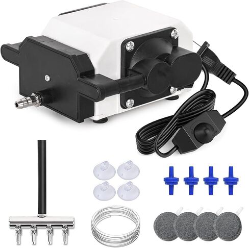 Air Pump for Aquariums and Hydroponic Systems with Air Flow Control Lever Valve, Adjustable Airflow Fish Tank 475GPH Air Pump 20W 30L/min (475GPH, 20W) in Saudi Arabia