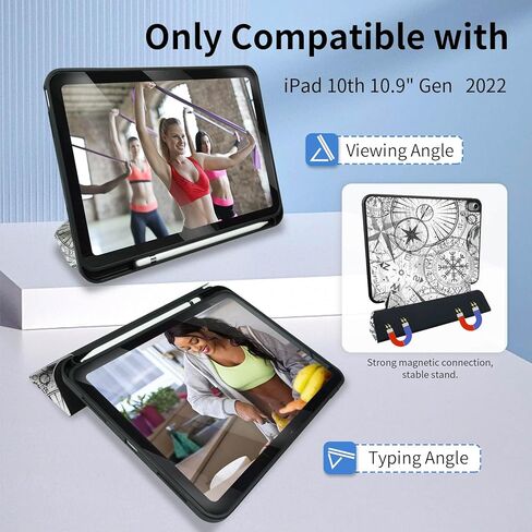 حافظة لجهاز ipad من الجيل العاشر، حافظة ipad لطيفة مقاس 10.9 بوصة من الجيل العاشر، حافظة لجهاز ipad من الجيل العاشر مع إطار مضاد للصدمات، حافظة ذكية، حامل قلم رصاص، نوم/استيقاظ تلقائي، كلب الحب الجميل in Kuwait