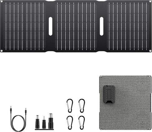 Powkey 30W Portable Solar Panel, Foldable Solar Charger with QC 3.0 USB - A USB -C & DC Output, Solar Battery Charger for Portable Power Station, Power Bank, Cell Phone, iPad, RV, Camping, Hiking in Saudi Arabia