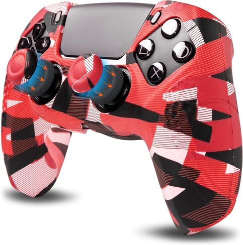 WC GRIPZ - الجلد المضاد للزلزال SILICONE SKINE لـ PLAYSTATION 5 بواسطة الوسائد الشريرة | غطاء واقعي إضافي مع تصميمات أنيقة | يتضمن 2 أغطية الإبهام | 90 أبيض in Kuwait