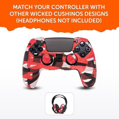 WC GRIPZ - الجلد المضاد للزلزال SILICONE SKINE لـ PLAYSTATION 5 بواسطة الوسائد الشريرة | غطاء واقعي إضافي مع تصميمات أنيقة | يتضمن 2 أغطية الإبهام | 90 أبيض in Kuwait