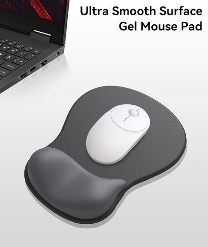 eulps Mouse Pad with Gel Wrist Rest, Ergonomic Comfortable Computer Wrist Support for Laptop, Pain Relief Mousepad with Non-Slip PU Base for Office & Home (Black Cat) in Kuwait
