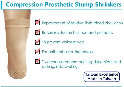Stump Stump Merrinkers-Below Knee ، 45 سم ، ضغط ، جوارب مبتورة ، 20-30 ، الاستخدام اليومي ، تايوان التميز S. in Kuwait