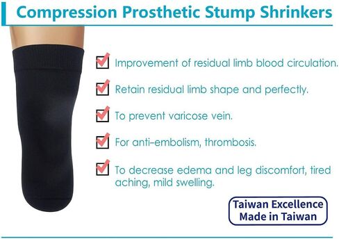 Stump Stump Merrinkers-Below Knee ، 45 سم ، ضغط ، جوارب مبتورة ، 20-30 ، الاستخدام اليومي ، تايوان التميز S. in Kuwait