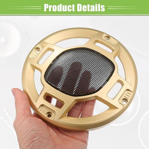 Acropix 6 "سيارات مكبر صوت شواهد غطاء شبكة جولة 6 بوصة مكبر صوت مكبر صوت مضخم صوت حامي مع مسامير تصاعد النغمة الفضية الحديد الأسود - حزمة 4 in Saudi Arabia