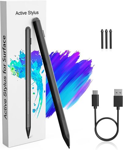 Microsoft Surface Pen -Surface Stylus for Surface Pro 11/10/9/X/8/7/6/5/4/3, Surface Go 4/3/2/1, Surface Laptop/Studio/Book 4/3/2/1 Stylus Pen with Palm Rejection, Rechargeable, 4096 Pressure in Saudi Arabia