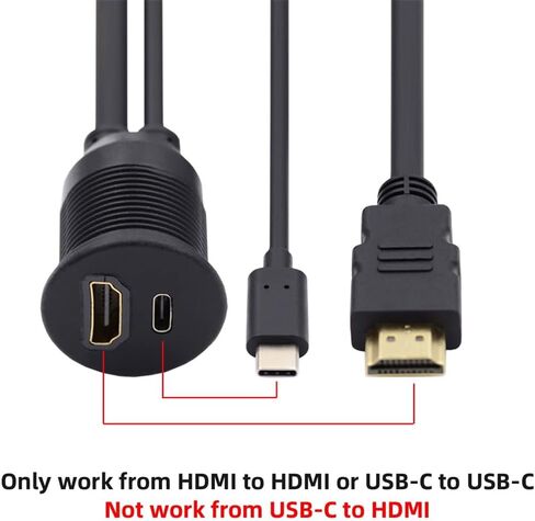xiwai Waterproof Dustproof USB-C Type-C USB 3.1 10Gbps Extension Flush Car Latch Mount Extension Cable for Dashboard Panel in Saudi Arabia