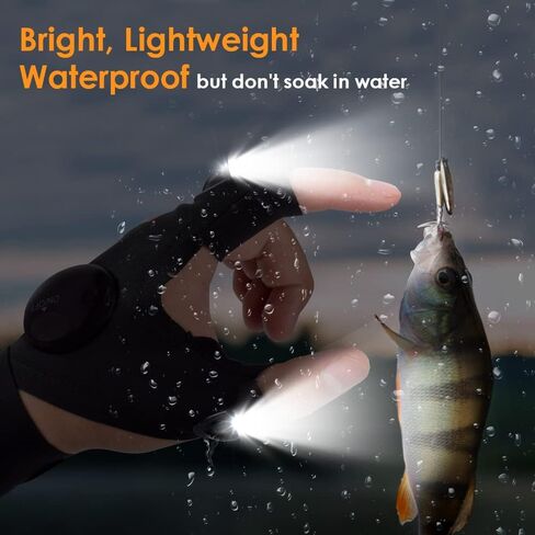HANPURE Rechargeable LED Flashlight Gloves Stocking Stuffers for Adults Men Christmas Birthday Gift Idea for Dad Husband Him Boyfriend Car Guy Waterproof Lighted Gloves for Repairing Fishing Camping in Saudi Arabia