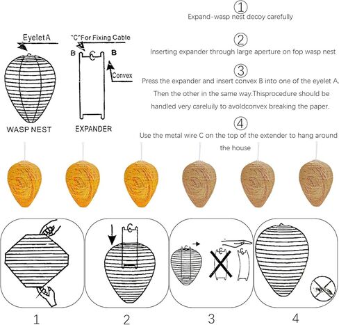 6-pack mini Nest Decoy Paper Hanging Fake Nest for Outdoor Hanging decoration outdoor suspension in Saudi Arabia