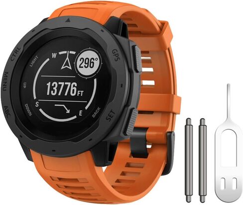 Ancool for Garmin Garmin Garmin Watch Fands ، أحزمة السيليكون الناعمة لنطاقات استبدال غريزة Garmin متوافقة مع غريزة 2/غريزة الطاقة الشمسية/الإلكترونية/التكتيكية (أسود) in Kuwait
