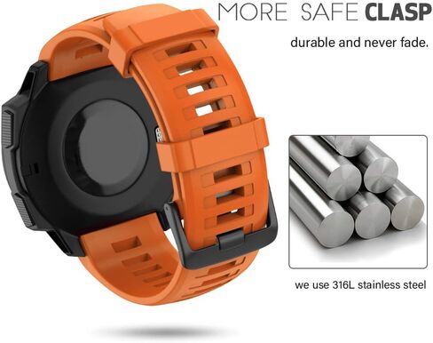 Ancool for Garmin Garmin Garmin Watch Fands ، أحزمة السيليكون الناعمة لنطاقات استبدال غريزة Garmin متوافقة مع غريزة 2/غريزة الطاقة الشمسية/الإلكترونية/التكتيكية (أسود) in Kuwait