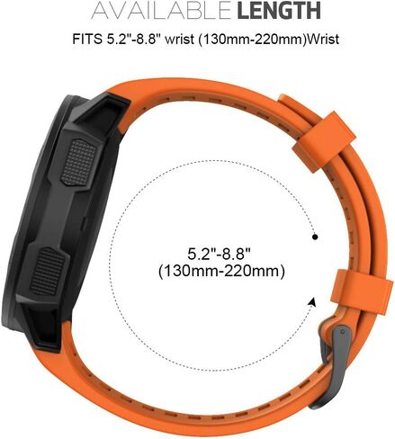 Ancool for Garmin Garmin Garmin Watch Fands ، أحزمة السيليكون الناعمة لنطاقات استبدال غريزة Garmin متوافقة مع غريزة 2/غريزة الطاقة الشمسية/الإلكترونية/التكتيكية (أسود) in Kuwait