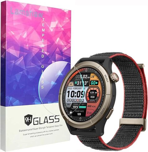 Compatible for Amazfit Cheetah Pro Screen Protector, [3 Pack] 9H Tempered Glass Screen Protector Film Compatible for Garmin Amazfit Cheetah Pro/Cheetah Smart Watch (Amazfit Cheetah glass-3 pack) in Saudi Arabia