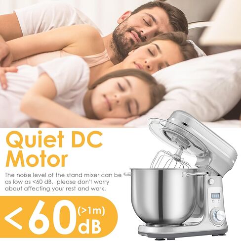 خلاط كهربائي للمطبخ من Biolomix، خلاط طعام برأس مائل 6 سرعات مع وعاء من الفولاذ المقاوم للصدأ سعة 6.5 لتر، وخطاف عجين، ومضرب مسطح، وخفق وغطاء مضاد للرذاذ، أحمر (6.5 لتر، أسود) in Kuwait