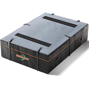 Car Roof Bag Rooftop Cargo Carrier Bag, 25 Cubic feet Waterproof Anti-Rip for All Cars with/Without Rack, Includes Anti-Slip Mat, 6 Door Hooks, Luggage Lock, 2 Extra Long Safety Straps, Storage Bag