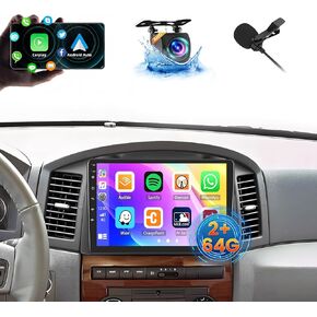 8 Core 4+64G Inefala for Jeep Grand Cherokee 2005-2007 Android Car Radio Stereo with Wireless Carplay Android Auto, 10.1" Touch Screen with GPS WiFi BT5.0 FM/RDS EQ/DSP 59UI SWC Canbus Backup Camera