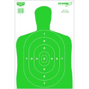 Birchwood Casey 12" x 18" Eze-Scorer BC-27 High-Contrast Silhouette Shoot-Up Brilliant White Paper Targets for Indoor and Outdoor Use, Color Options
