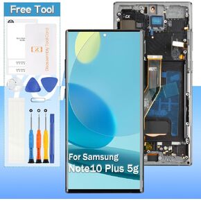 OLED for Samsung Galaxy Note 10 Plus/Note 10 Plus 5G Screen Replacement SM-N975 SM-N976 6.8" LCD Display Touch Digitizer Assembly with Tools(Sliver with Frame)