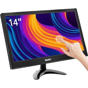 Touchscreen Monitor 14 Inch Full HD 1080P Portable Monitor IPS Screen HDR Built-in Speakers with USB-C HDMI, VESA Compatible, External Monitor for Laptop/PC/Mobile/PS4/PS5
