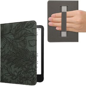 حافظة kwmobile متوافقة مع Amazon Kindle Paperwhite 11. حافظة الجيل 2021 - غطاء من البولي يوريثان مع حزام - أسود للسفر/متعدد الألوان